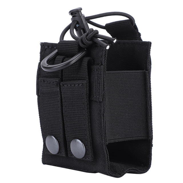 Bolsa de almacenamiento para interfono, botella de agua militar ligera de nailon, para sistema Molle (negro)