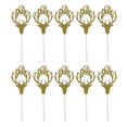 thumbnail image 2 of 10pcs Glitter Deer Head Cake Sticks Woodland De Cumpleaños Comida Postre Picker Oro, 2 of 8