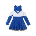 thumbnail image 4 of IEFIEL Girls Cheer Leader Cheerleading Costume Uniform Outfit Off-Shoulder Fancy Dress with Pompoms Royal Blue 10, 4 of 5
