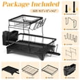 thumbnail image 5 of Vesteel 2-Tier Dish Drying Rack, Stainless Steel Dish Rack with Drainboard for Kitchen Counter, Rustproof Dish Drainer for Sink, Space Saving, 5 of 8