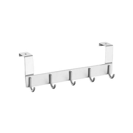 

Aluminium Alloy Hook Board Punch Free Hanging Shelf Door Back Rear Hanging Hook Cloth Holding Rack for Home Kitchen Bathroom (Sil