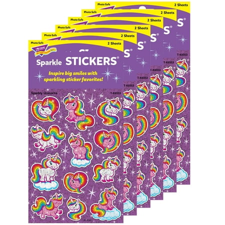 UPC: 0194629033706 | TREND Sparkly Unicorns Sparkle Stickers 24 Per Pack 6 Packs
