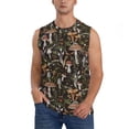 thumbnail image 3 of Uemuo Mushroom Garnish Pattern Men's Sleeveless T-Shirt,Muscle Athletic Tank Top, Moisture-wicking Quick-dry Breathable Classic Tee Top for Gym Run Outdoor Sports-X-Large, 3 of 8