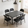 thumbnail image 3 of Folding Chairs 6 Pack,Portable Stackable Seat with Steel Frame and Soft PU Cushion(Black), 3 of 9