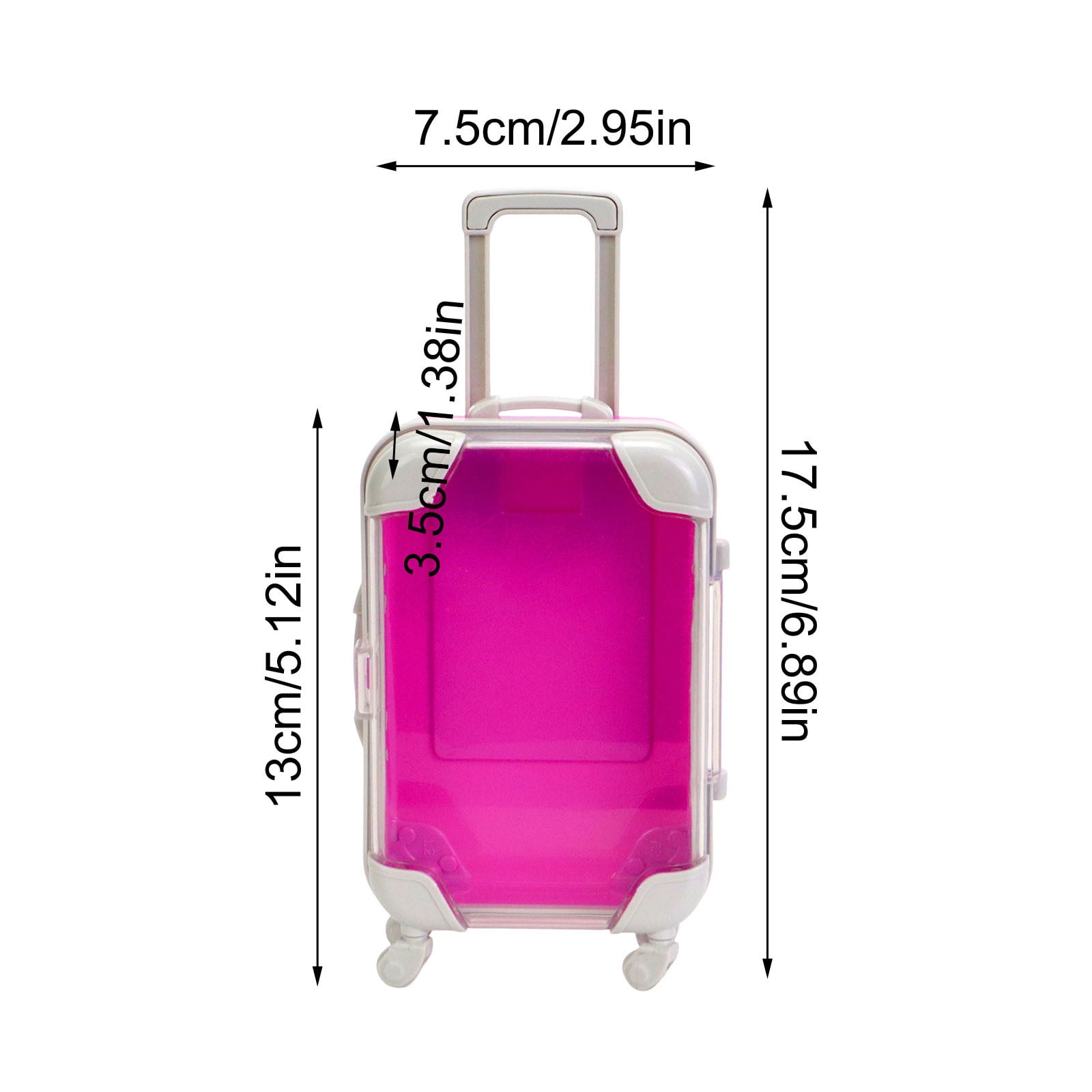 SLYNSHome Small Transparent Suitcase Toys,Mini Travel Luggage