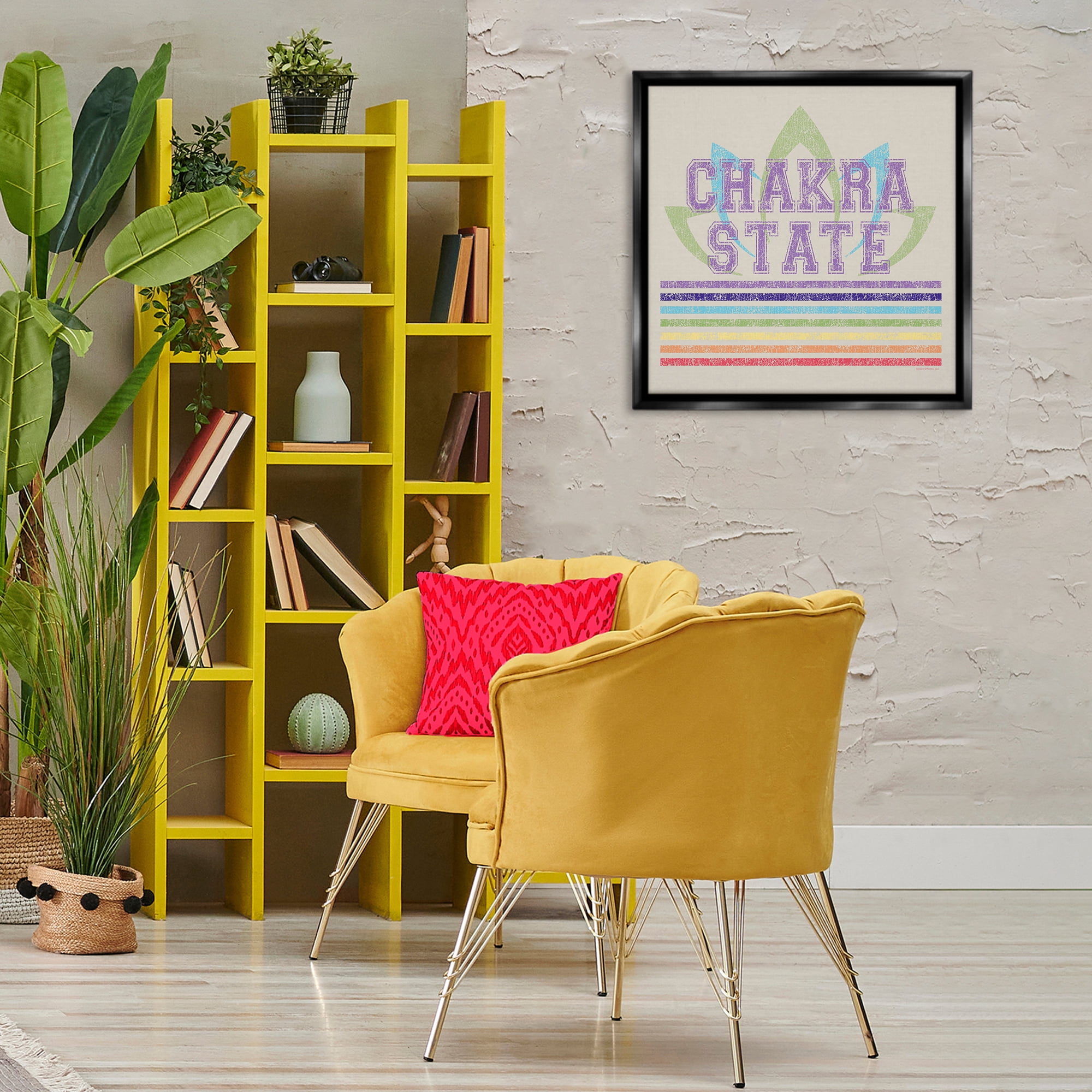 Stupell Industries Vintage Chakra State Novelty & Humor Painting Black Floater Framed Canvas Art Print Wall Art, 25 x 25