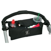 J.L. Childress Sip 'N Safe Stroller Organizer with Deep Cup Holders and Zippered Pockets, Black