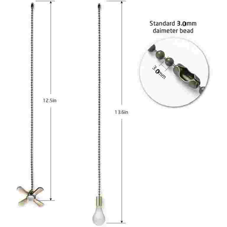 Phyfalip Vintage Cat Charm Pendant Ceiling Fan Pull Chains With Connector Bronze 2-Pack