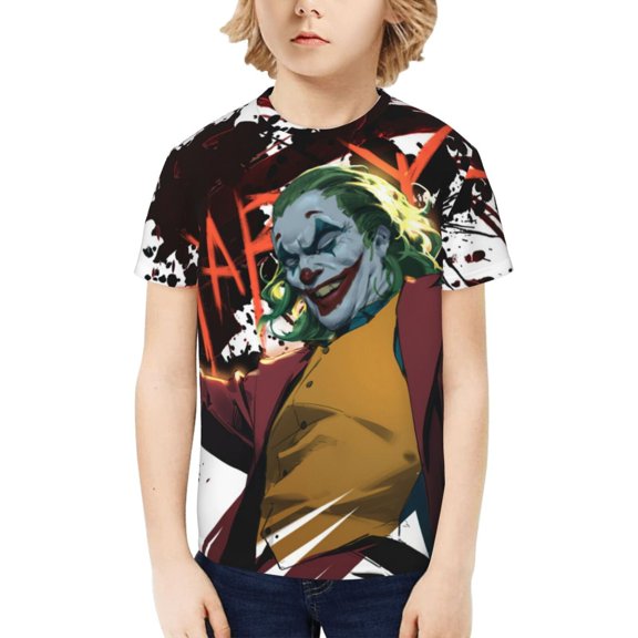 Joker Kids T-Shirt 3d Printed Graphic T-Shirts Boys And Girls Short Sleeve Shirts For Youth Kids X-Small