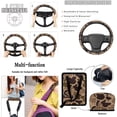 thumbnail image 5 of Yuyamidu Brown Duck Camo Car Seat Covers Full Set with Auto Steering Wheel Cover Seat Belt Pads Coasters Trash Bin Hanging Storage Bag Cup Holders Rearview Mirror Cover Key Ring 15 PCS, 5 of 7