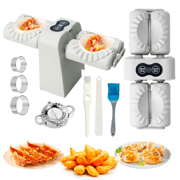 Double head high-speed dumpling machine, automatic dumpling machine, household dumpling machine, USB charging dumpling machine, large capacity, kitchen dough tool, homemade dumpling tool with accesso