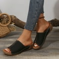 thumbnail image 3 of Mepaouo Summer Sandals for Women 2025 Platform Wedge Slides Arch Support Orthotic Casual Walking Shoes, 3 of 8