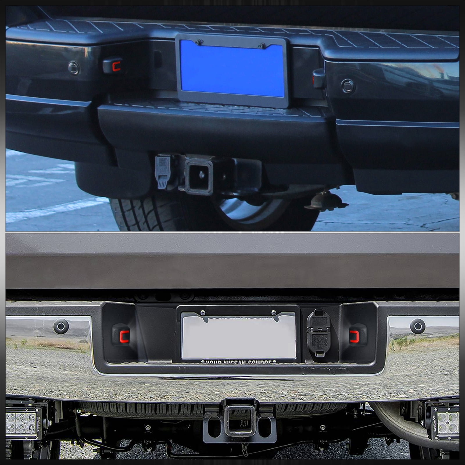 AJP Distributors White & Red SMD LED Bumper License Plate Lights Tag Lamps Set Compatible/Replacement For Nissan Titan Frontier Armada Xterra Equator 05 06 07 08 09 10 11 12 13 14 15 16 17 18 19 20 21