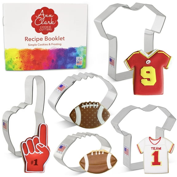 Ann Clark Football Cookie Cutter Set, 5-Piece, Made in USA
