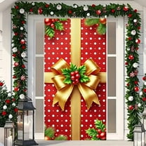 YZEGDCH Door Cover, Christmas Fabric Front Door Banner, Thermal Insulated Temporary Doorway Cover Room Divider Drapes, Gifts for Women Men