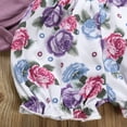 thumbnail image 3 of Dooleck Baby Girl Summer Clothes Infant Ruffle Bodysuit Floral Shorts Pants Outfit, 3 of 8