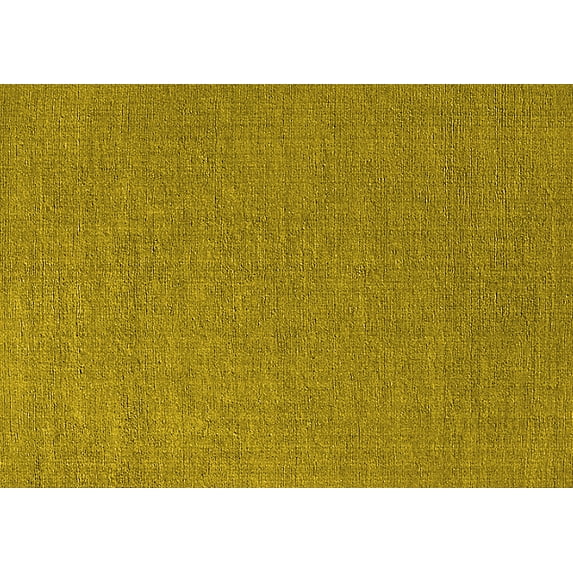 Ahgly Company Machine Washable Indoor Rectangle Solid Yellow Modern Area Rugs, 2' x 5'