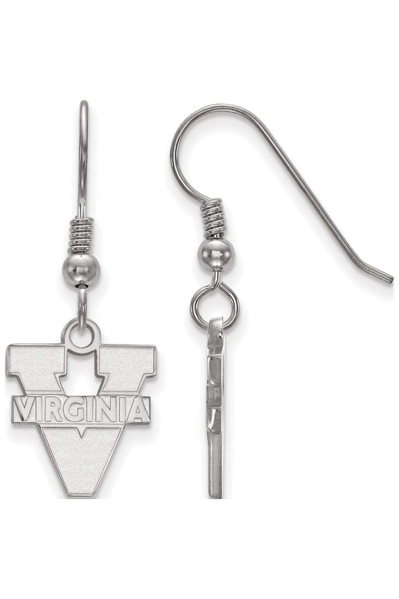 Sterling Silver S. Rh-P Logoart University Of Virginia Small Dangle Earrings (31 X 13) Made In United States ss007uva