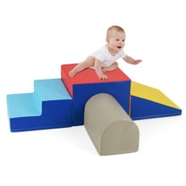 Gymax Kids Climb & Crawl Activity Playset Blocks w/ Waterproof PU Cover EPE Foam