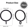 thumbnail image 2 of 20Pcs Iron Curtain Rings with Eyelet for Curtain Panels, 1.5 Inch Clothes Rings Apply to Curtain Rod, Electrophoresis Black, 2 of 5