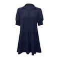 thumbnail image 5 of Levmjia Casual Dresses For Women Summer V Neck Short Sleeve Flowy Polyester Comfortable Loose Fit Floral Print Beach Vacation Party Work Office Multi Color Options, 5 of 7