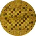 thumbnail image 1 of Ahgly Company Indoor Round Oriental Yellow Industrial Area Rugs, 7' Round, 1 of 4