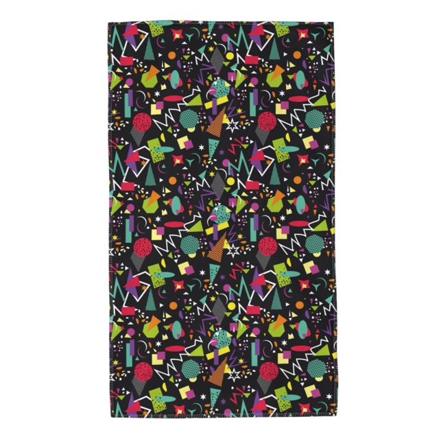 Fotbe Colorful Geometric Figures Toalla Premium con Patrón, Toalla de Microfibra de Secado Rápido, Ligera y Altamente Absorbente (27.5x16in), Ideal para Uso Diario