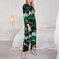thumbnail image 4 of Kll Dinosaur Skeleton Print Women'S Long Sleeve Pajamas With Pants Sleepwear Loungewear 2 Set-Small, 4 of 9