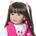 thumbnail image 5 of Zimtown 24" Reborn Baby Doll Muñeca de silicona Cabello largo Vestido rosa Niña Zimtown Muñeca de bebé renacido, 5 of 5