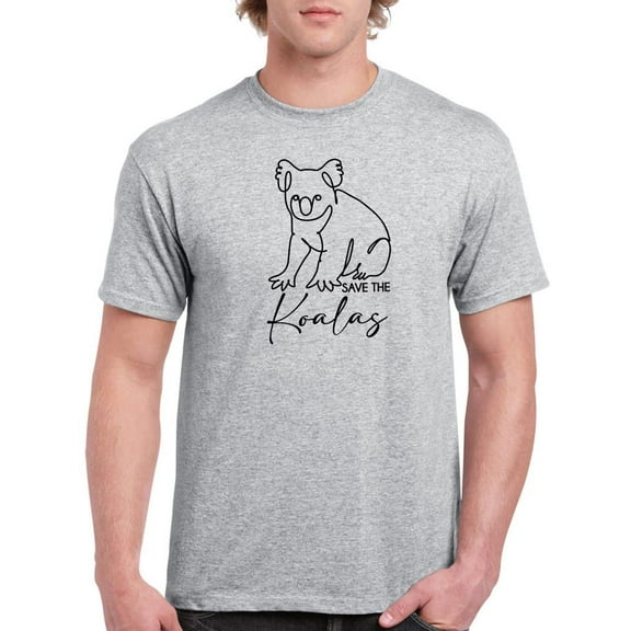 Save Koalas Lineart T-Shirt Men -Smartprints Designs, Male Small