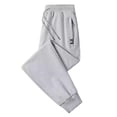 thumbnail image 1 of Pantalones de chándal deportivos para hombre, pantalón informal con cordón, cintura elástica, suave y cálido, con bolsillos y cremallera, sueltos, primavera y otoño, 1 of 5