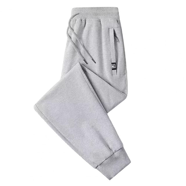 Pantalones de chándal deportivos para hombre, pantalón informal con cordón, cintura elástica, suave y cálido, con bolsillos y cremallera, sueltos, primavera y otoño