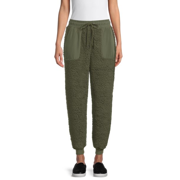 No Boundaries Junior's Faux Sherpa Jogger Pants