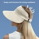 thumbnail image 4 of Visera para el sol para mujer, ala ancha, tapa vacía, protección UV, sombrero de playa, sombrero plegable para el sol, cola de caballo para verano, tenis de playa al aire libre, 4 of 10