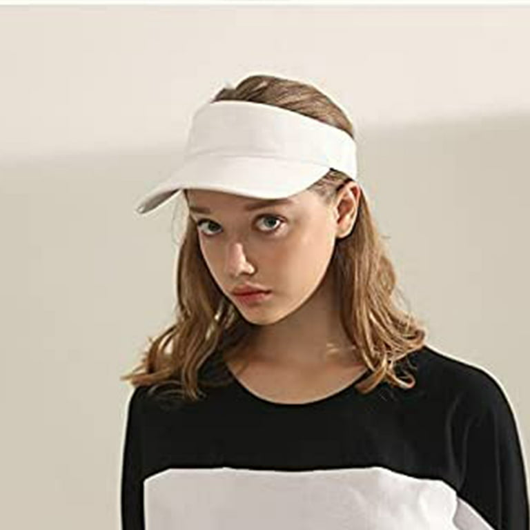Heldig Sun Visors for Women and Girls, Long Brim Soft Sweatband Adjustable  HatsB 