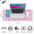 thumbnail image 5 of Long Mouse Pads for Desk,Pink and Pink Of Leopard Print Desk Mats on Top Of Desks, Desk Mouse Pad Extra Large with 3mm Non-Slip Base and Stitched Edge for Gaming,Office,Work,Home 31.5"x11.8", 5 of 6