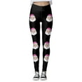 thumbnail image 3 of MKLEKYY Leggings Leggings para mujer Leggings para hacer ejercicio Pantalones con estampado navideño de bloques de color Leggings suaves y elásticos 4299, 3 of 4