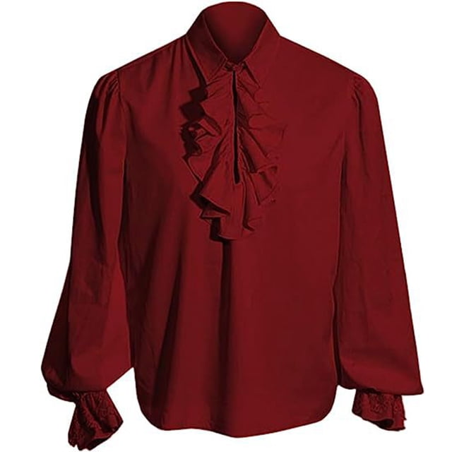 Kids Pirate Shirt Ruffle Victorian Renaissance Steampunk Shirts Girls Boys Gothic Medieval Costume 4-10 Years