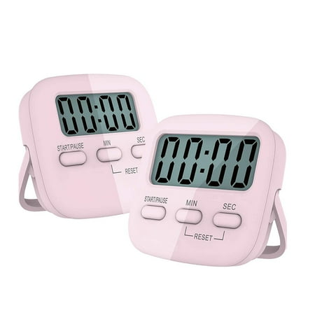 

2 Pack Digital Kitchen Timers Magnetic Countdown Timer Pink