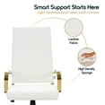 thumbnail image 4 of Benmar High-Back White Leather Office Desk Chair Ergonomic Executive Chair with Adjustable Swivel, Gold Frame with Cushion Support & Silent Wheels for Home Office Workstations, 4 of 10