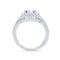 thumbnail image 5 of 14k White Gold Plated Sterling Silver Center 2ct 7.5X7.5mm G-H-I Color Cushion Cut Created Moissanite Halo Engagement Ring Bridal Set 2 Pieces Ring Size-7, 5 of 7
