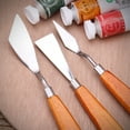 thumbnail image 3 of 1 Set of 3pcs Spatula Stainless Steel Canvas Oil Painting Color Mixing Scraper, 3 of 7