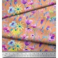 thumbnail image 2 of Soimoi Silk Fabric Flower Watercolor Fabric Prints by Yard 42 Inch Wide, 2 of 3