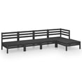 thumbnail image 2 of vidaXL 5 Piece Garden Lounge Set Solid Pinewood Black, 2 of 8