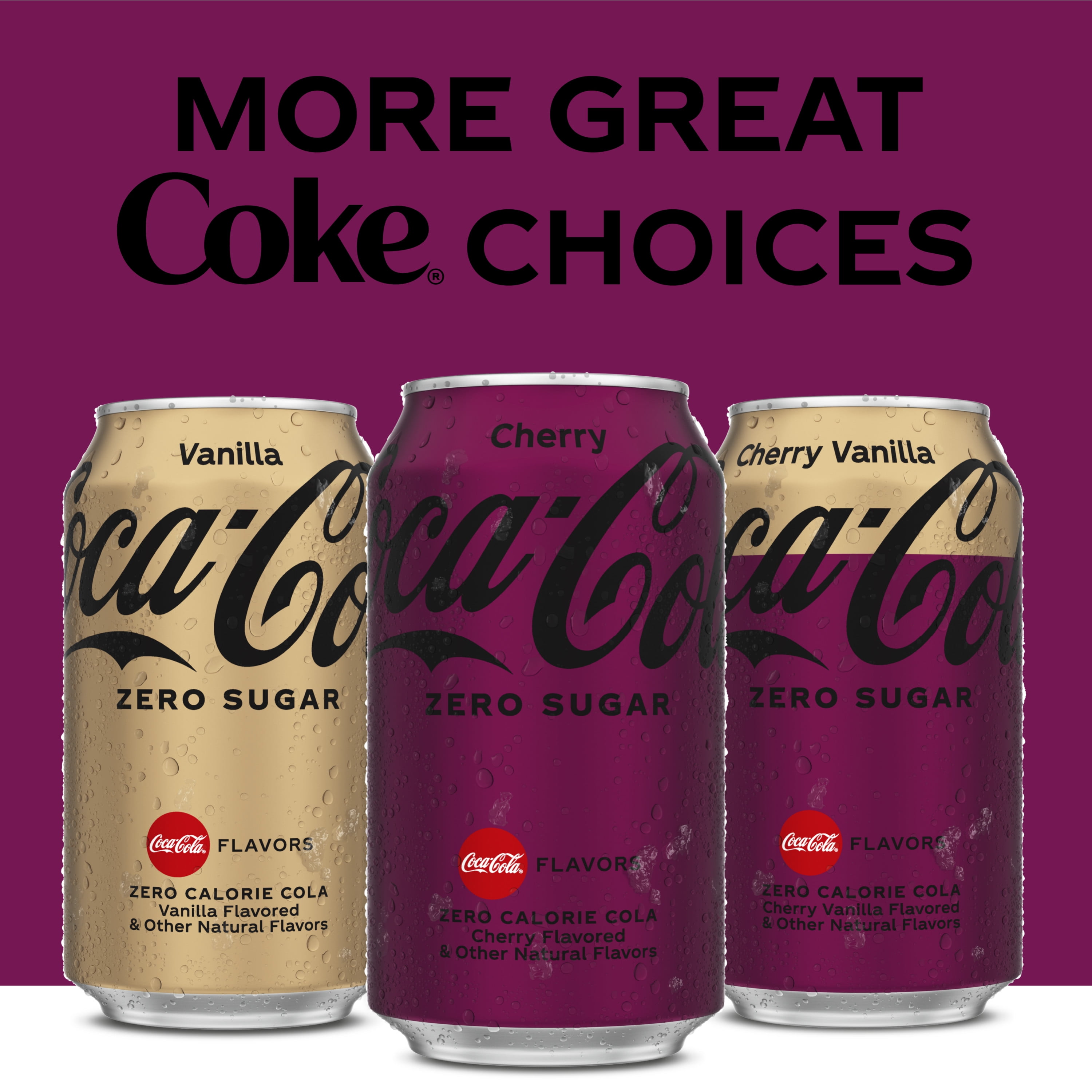 Cherry Coke Zero Sugar, Cherry Flavored Coca-Cola Diet Soda Soft Drink,  16.9 fl oz, 6 Pack