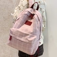 thumbnail image 3 of Qarigey a cuadros para mujer, escolar para estudiantes, informal para teléfono de gran capacidad para niñas, para viaje Mochilas Rosa Qarigey AP019063-03, 3 of 6