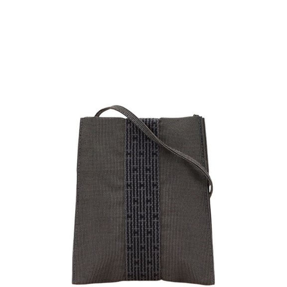 Pre-Owned Hermes Air Line Shoulder Bag Pochette Gray Canvas Women's HERMES (Good)