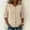 *Beige, variant on Women's Lace Panel V Neck Button Down Elbow Sleeve Shirt,Solid Color Casual Blouse Yellow,Women's Plus M