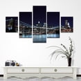 thumbnail image 4 of Puente vista nocturna pintura al óleo cuadros artísticos de pared decoración del hogar sala de estar 5 paneles sidaley JJ8263-02, 4 of 6