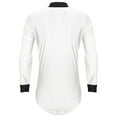 thumbnail image 4 of Alvivi Mens Shiny Rhinestone Deep V Neck Latin Tango Dance Shirt Leotard Ballroom Dance Costume White XXL, 4 of 7